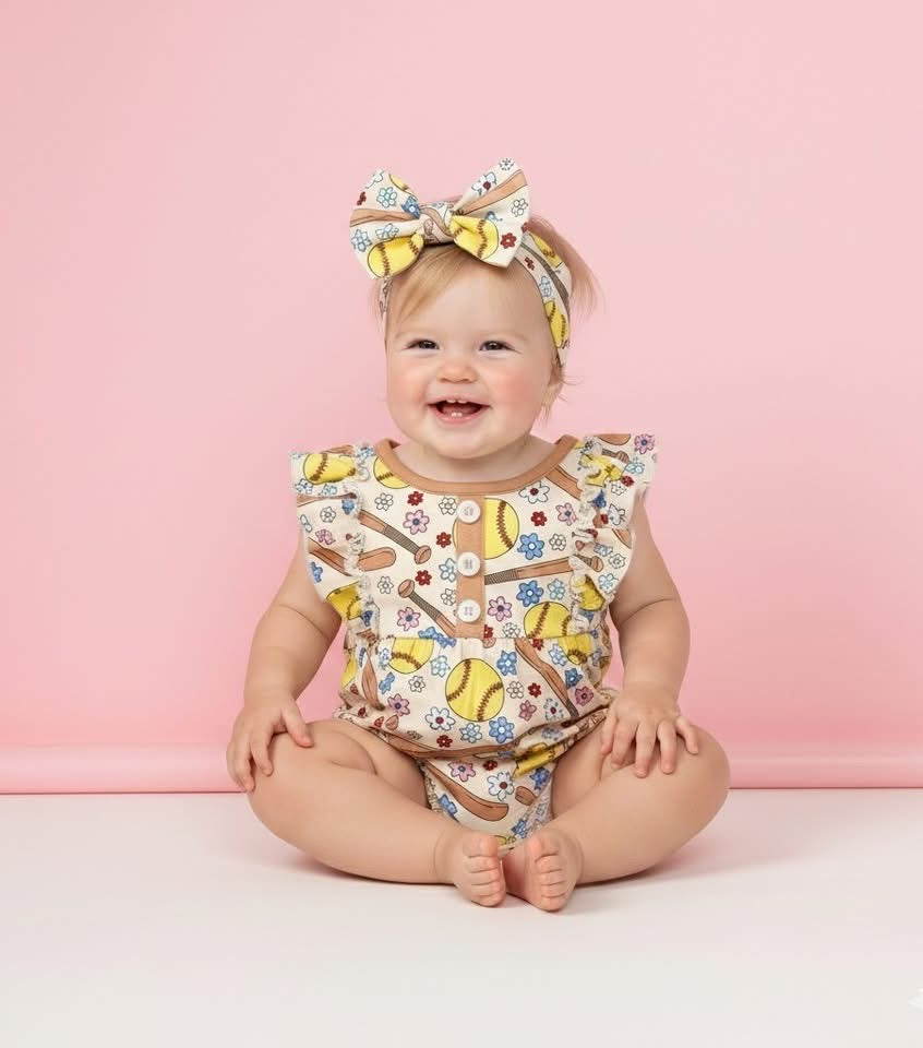 Softball Stitches Romper