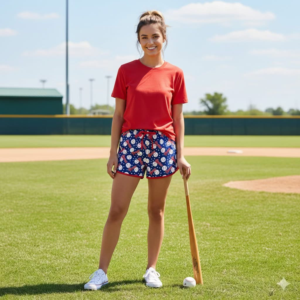 Play Ball Mom Shorts